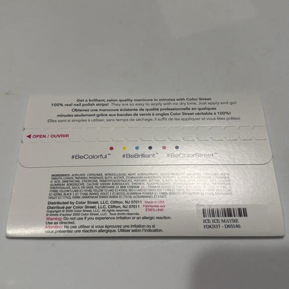 NWT Color Street "Ice Ice Maybe" Glitter Snowflakes Nail Strips - Picture 3 of 5